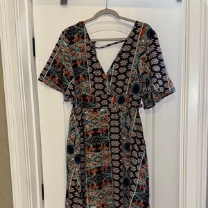 SHEIN Multicolor Floral Midi Dress